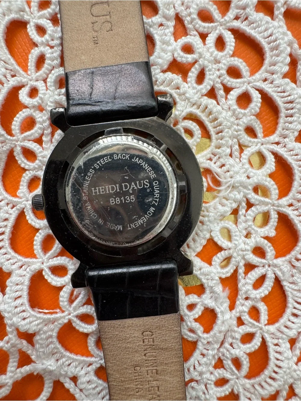Heidi Daus Black and Gold Crystal-Embellished Watch